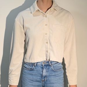 Cropped corduroy velvet shirt Simons Twik